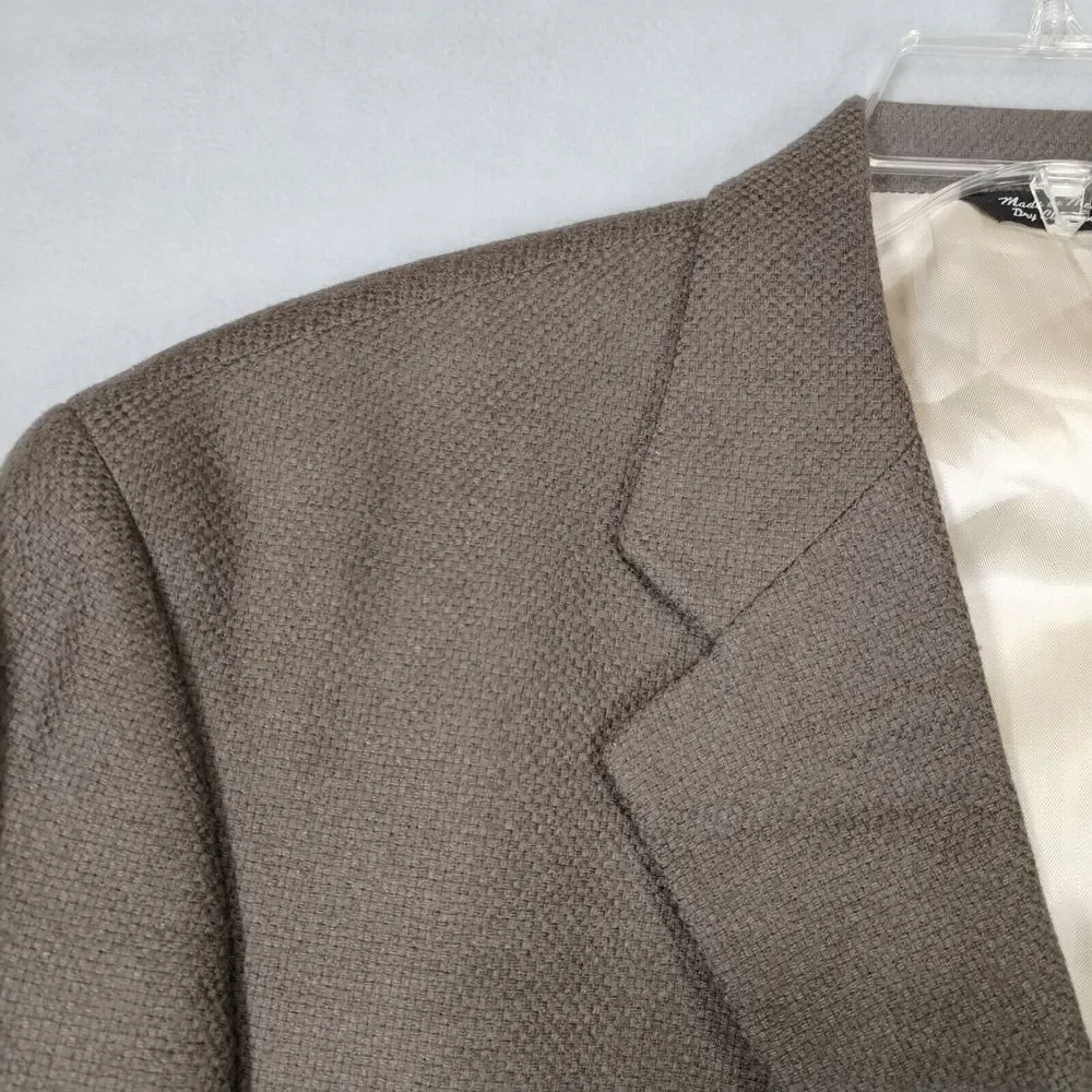Joseph & Lyman Mens 44L Jacket Brown Cashmere Sport‎ Coat Three-Button Front